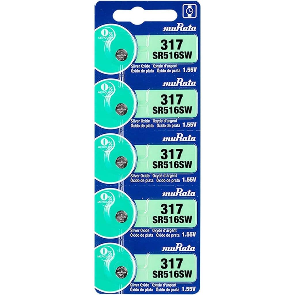 05 Bateria Relógio de pulso 317 SR516SW Murata 01 Cartela 5 un