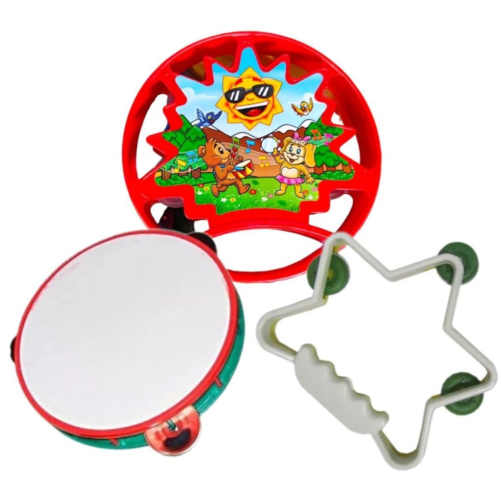 Kit 3 Pandeirinho Pandeiro Infantil Brinquedo Musical
