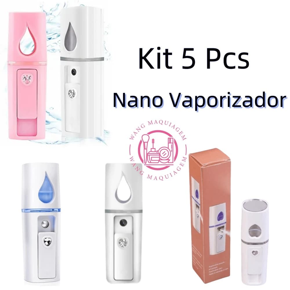 Kit 5 Pecas Nano Mister Vaporizador Usb Facial Recarregável Alongamento Extensão De Cílios