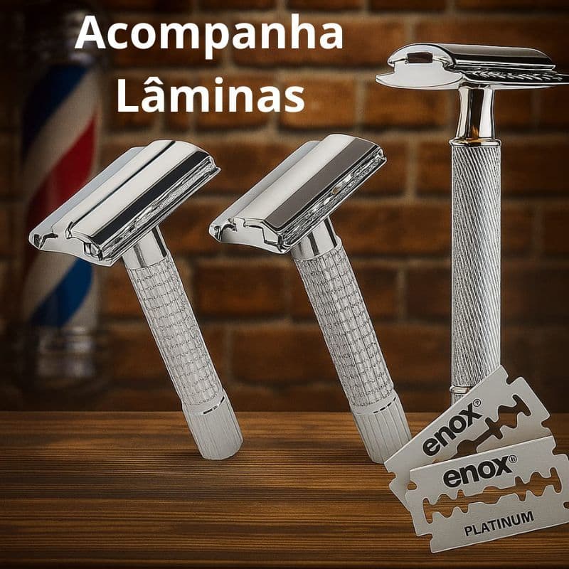 Aparelho De Barbear Articulado Clássico Retrô Antigo Para Barbeador Com Lâmina Inox