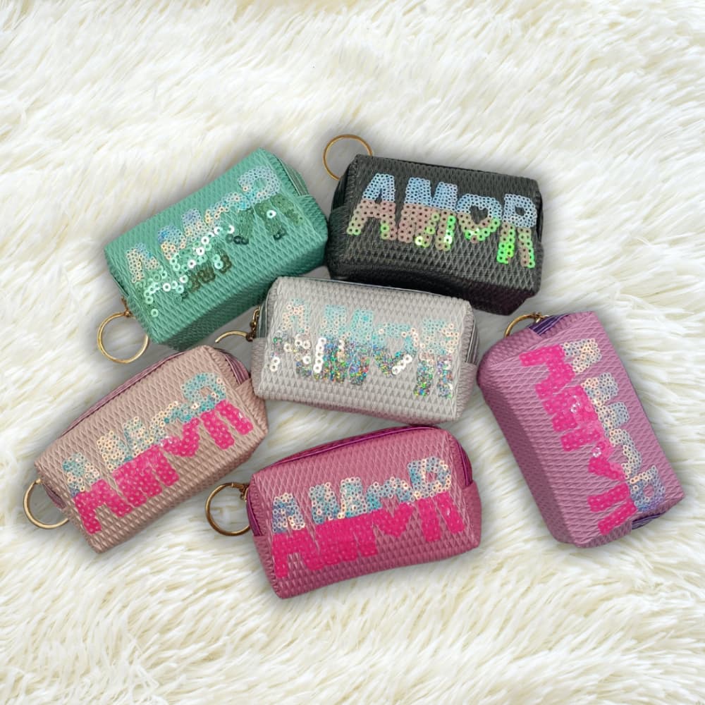 Porta Moedas Pequeno Amor Chaveiro Fofo e Estiloso