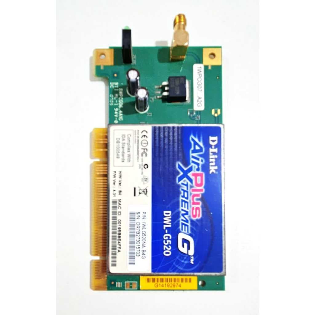 Placa de Rede Wireless PCI D-Link DWL-G520 Sem Espelho | Usada Funcionando