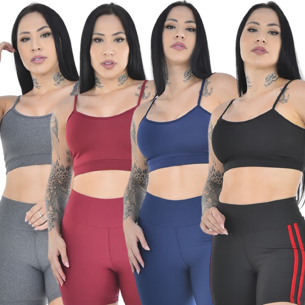 Top Cropped Fitness Feminino Alça Fina Confortável Academia Estiloso Leve Versátil Esportivo