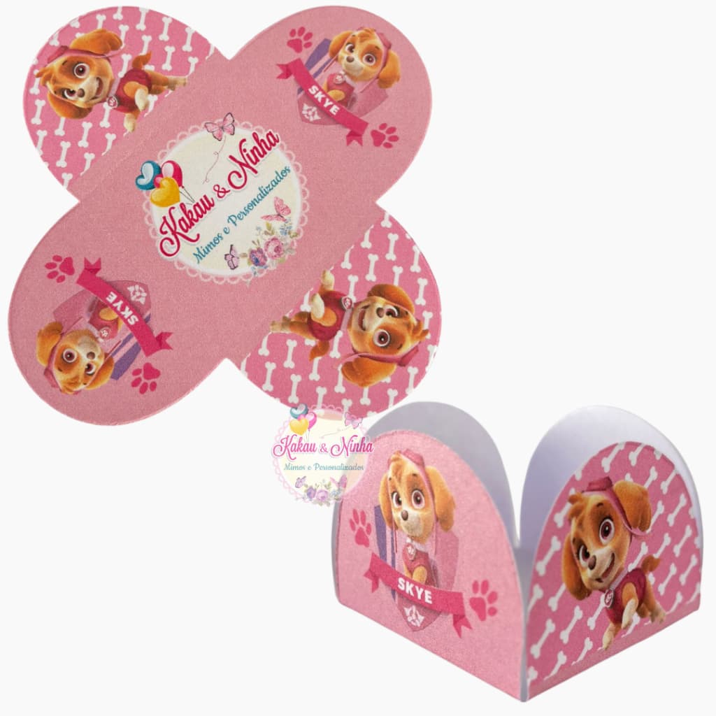50~300 Forminhas 4 Pétalas Patrulha Canina Skye Festas Aniversário Forminhas para Doces Confeitaria