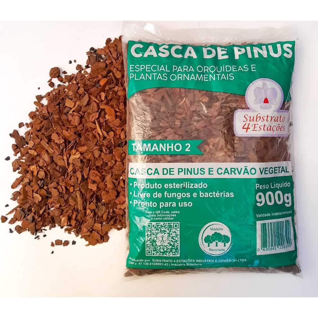 Substrato 4 Estações para orquídeas Casca 02 - 900 gramas