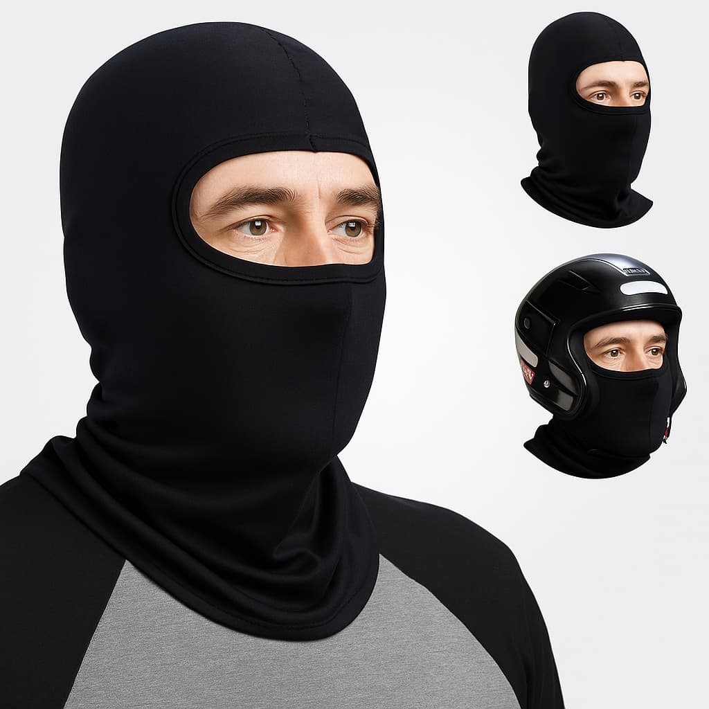 1 Balaclava Touca Ninja PRETA Motociclista PAINTBALL TATICO
