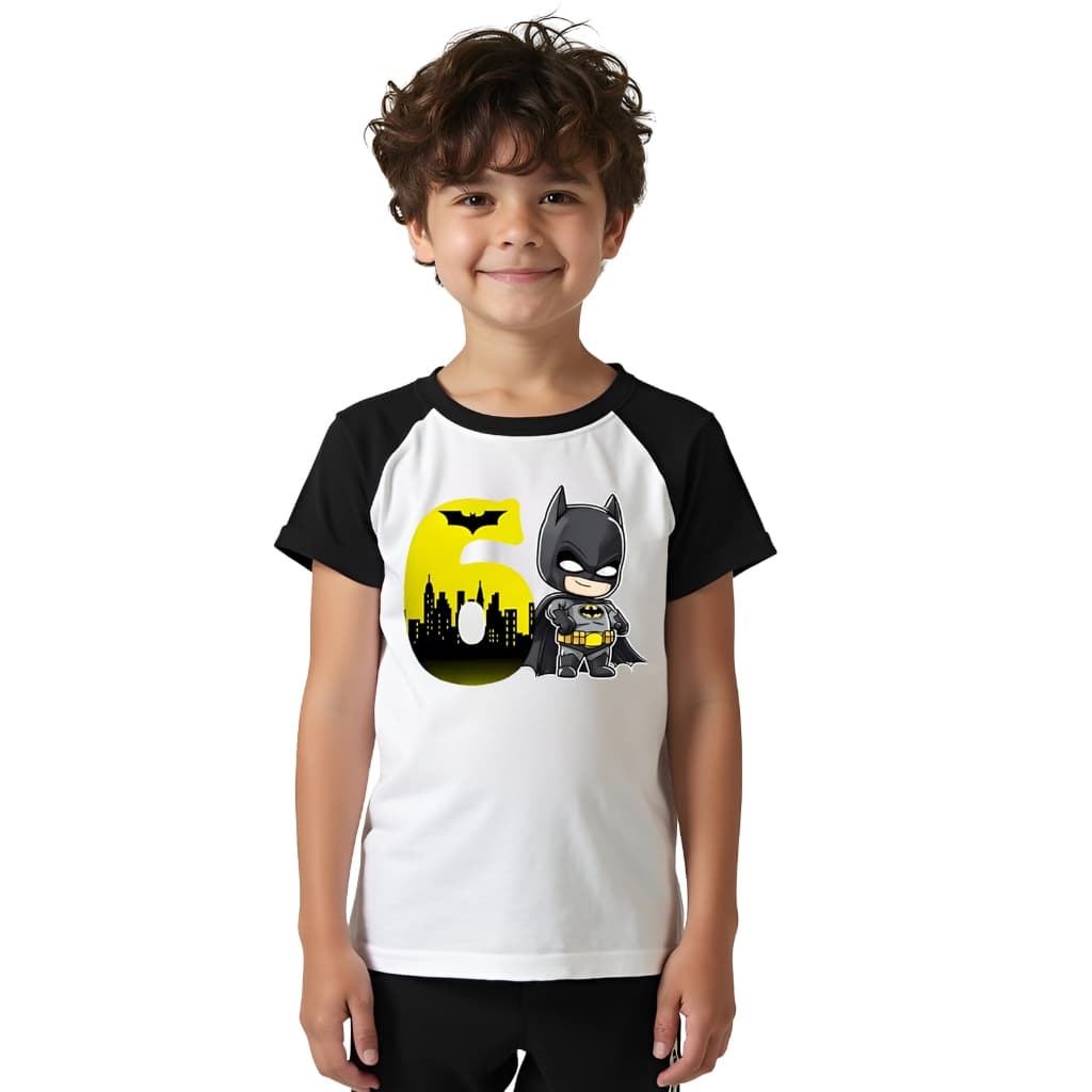 Camiseta Infantil Batman Fantasia Pronta Entrega Com numero 2 ao 9