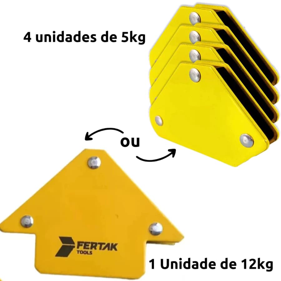 Esquadro Magnético Solda Soldador Serralheiro Reforçado 12KG 35KG Profissional Kit Ima Maguinetico