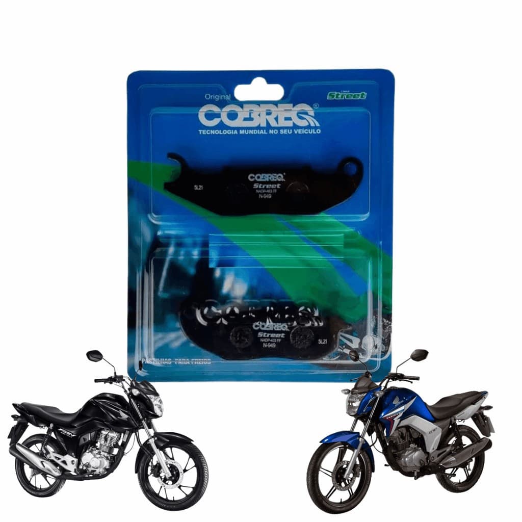 Kit Jogo Pastilha Freio Dianteira Cg Fan Titan 125 150 160 2009 2010 2011 2012 2013 2014 2015 Cobreq