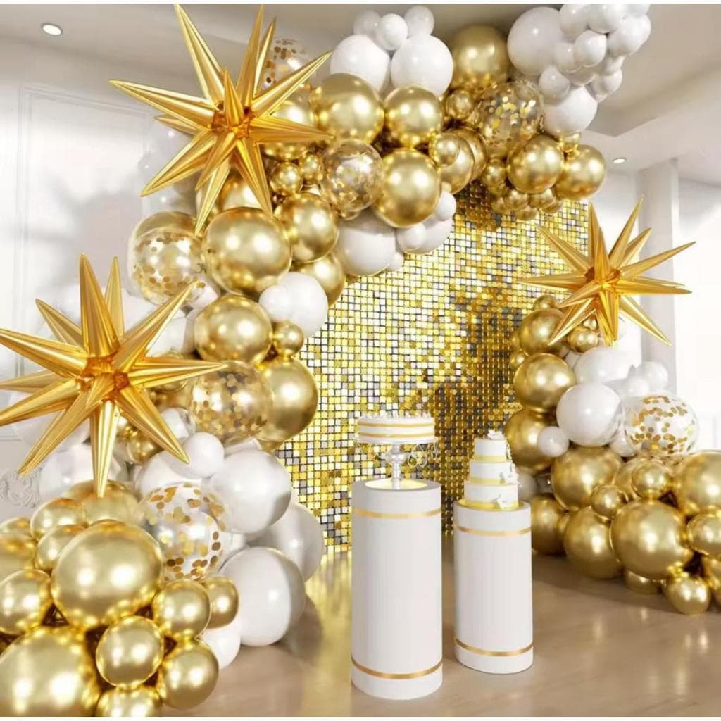 Balões Para Festa 100 Peças - Balão Metalizado + Bexigas