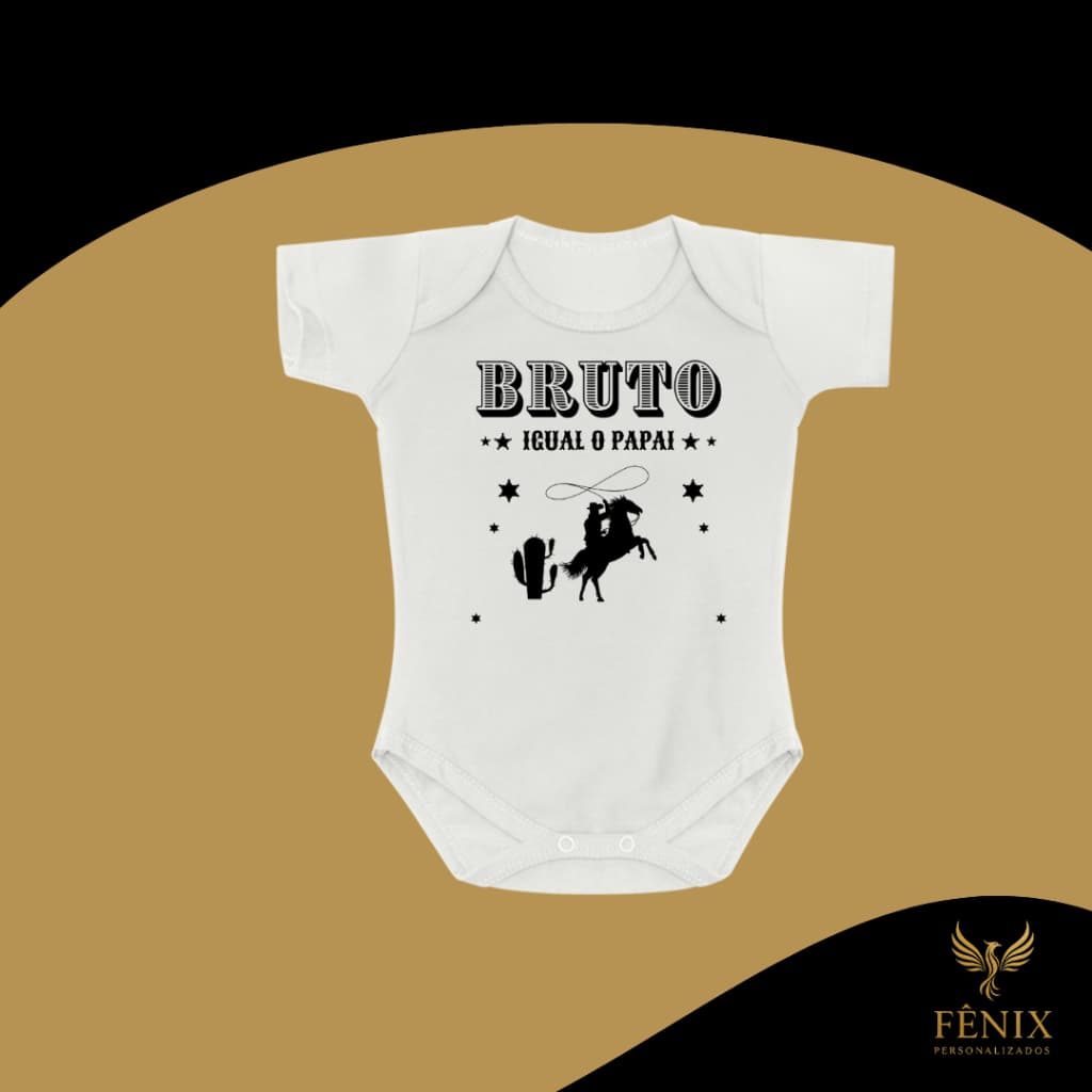 Body de Bebê Personalizado Frases Criativo Bruto Bruta Igual O Papai