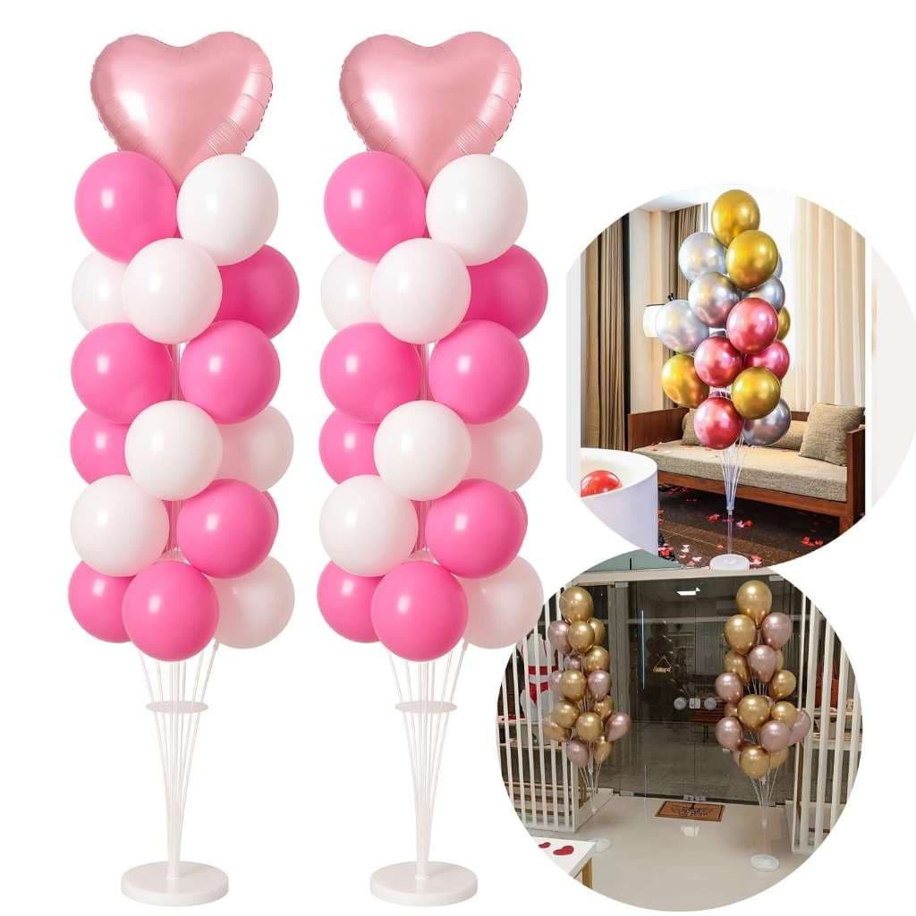 Kit 2 Suporte De Chão Porta Balão Festas Aniversário Decoração Pega e Monte