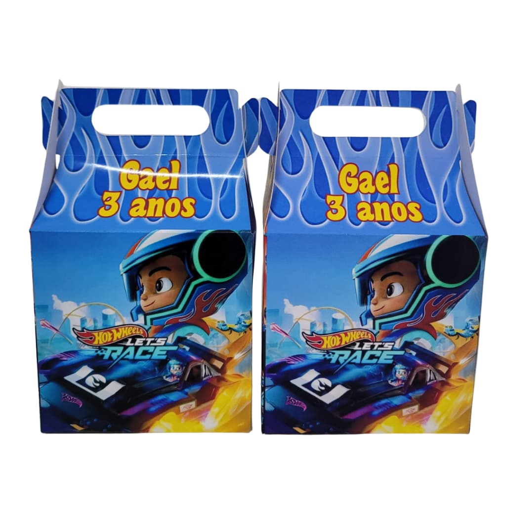 Kit Caixinhas Hot Wheels Lembrancinha para Festa de Aniversário Maletinhas Personalizadas | Nome e Idade