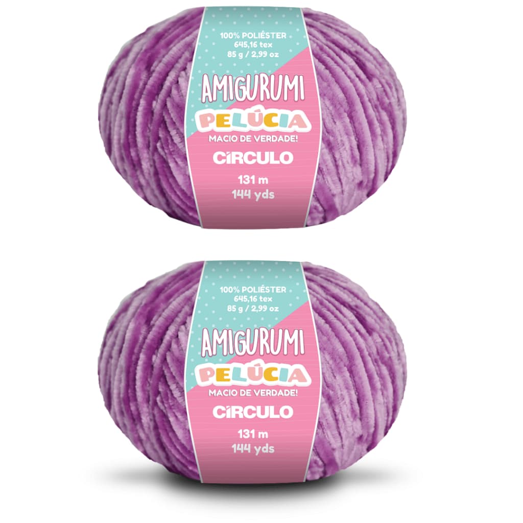 Kit 2 Unidades Fio Amigurumi Pelucia Circulo Rolo com 131 Metros