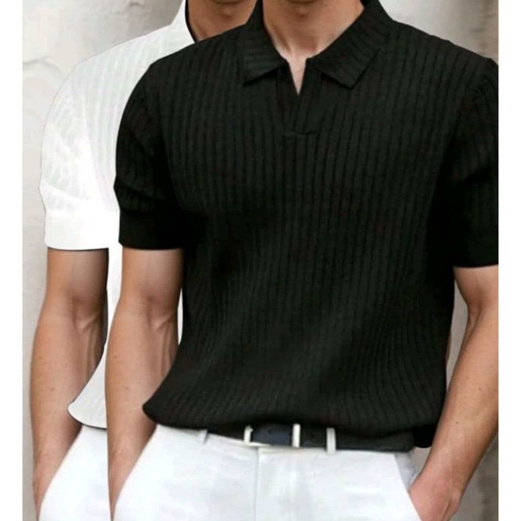 Kit 2 polos coreanas caneladas