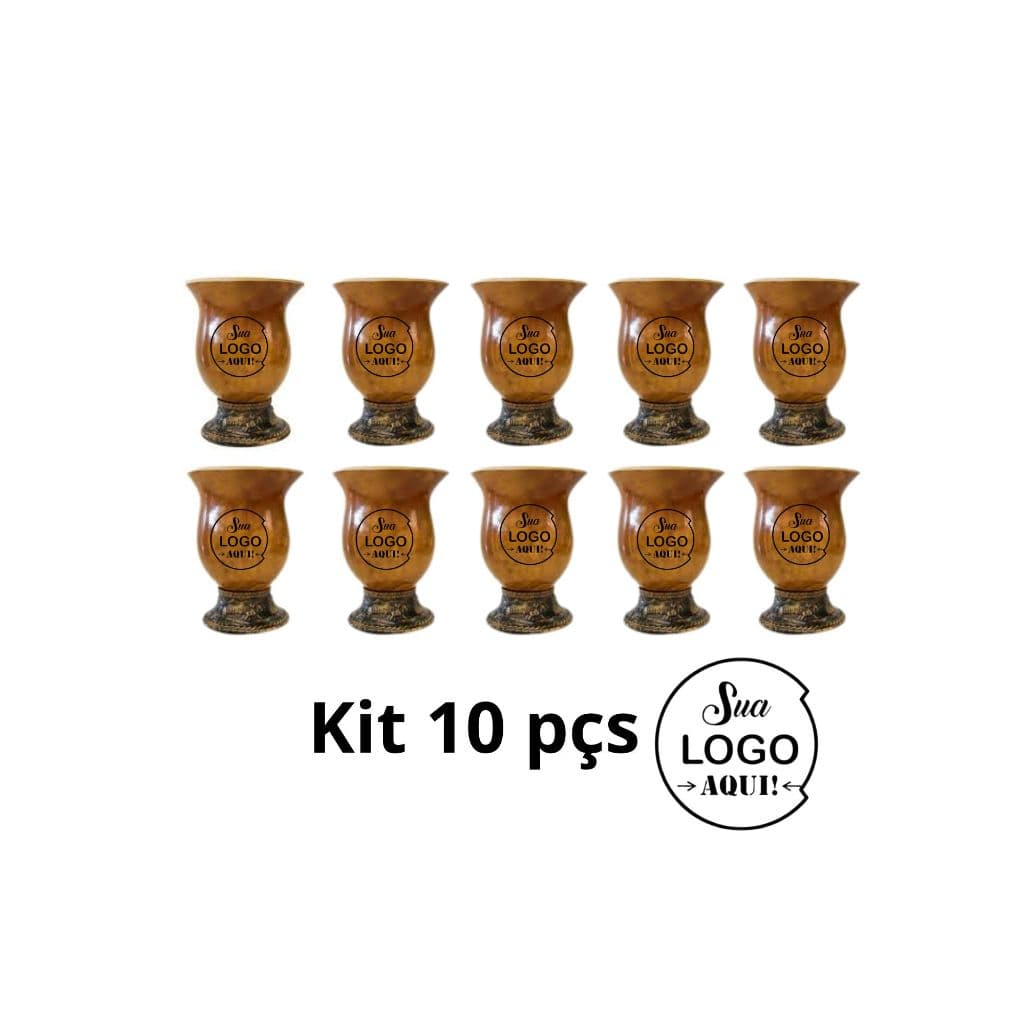 Cuia de chimarrão personalizada com sua LOGO (KIT 10 PEÇAS)