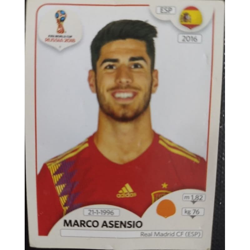 Figurinha Panini Copa do Mundo de Futebol 2018 - Marco Asensio #145 Espanha