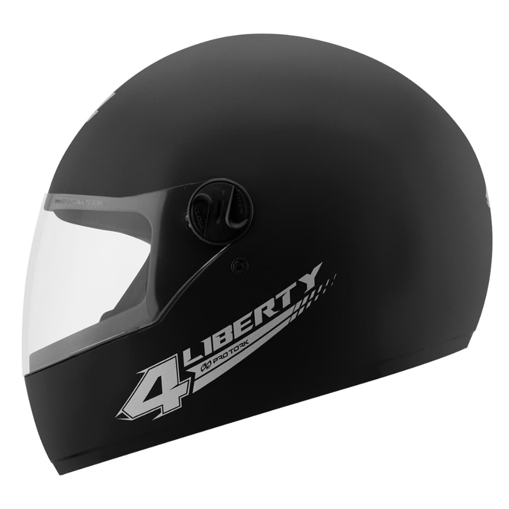 Capacete Preto Fosco Tamanho 58 Pro Tork Viseira Cristal Casco ABSCinta Jugular Fecho Revestido EPS
