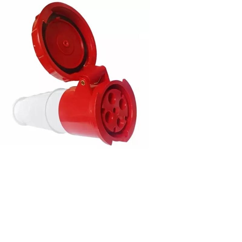 Tomada Acoplamento Industrial 63A 3P+T 380v IP67 6H Vermelho