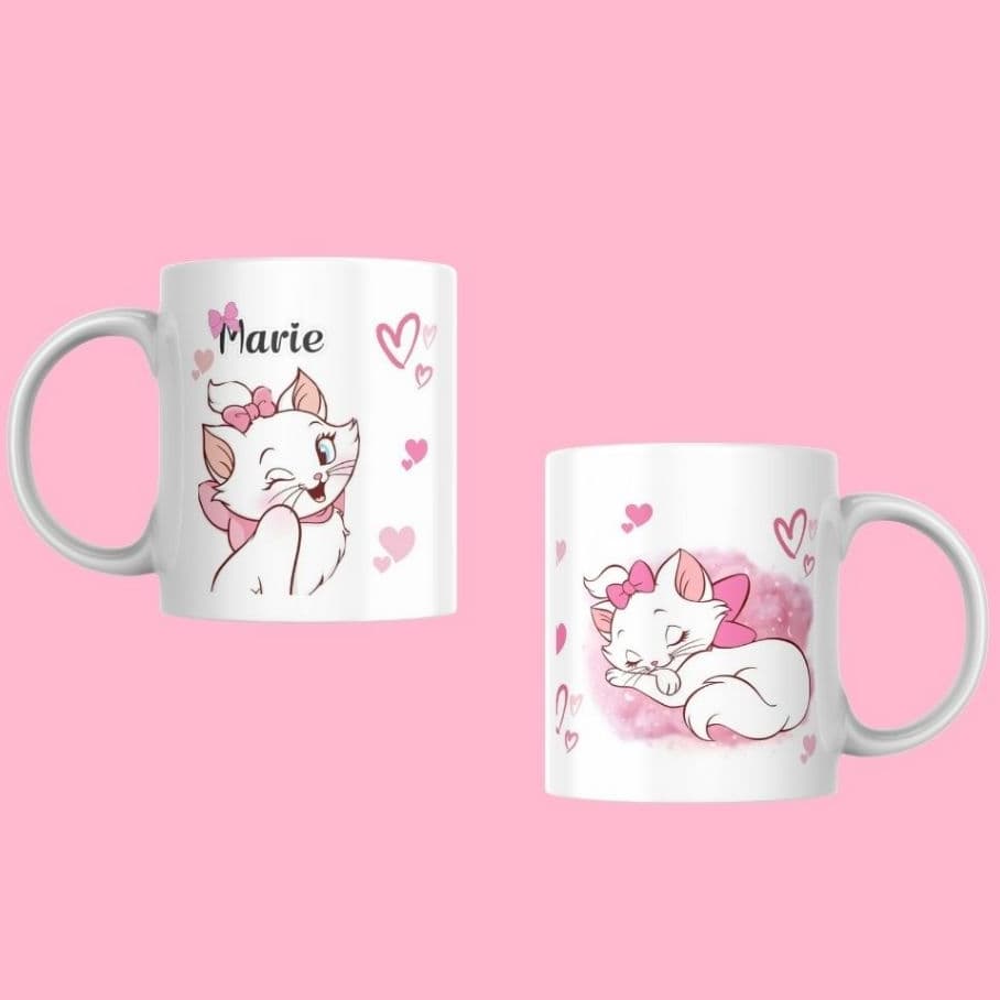 Caneca  Gata Marie - Caneca Porcelana - Presente - 325ml