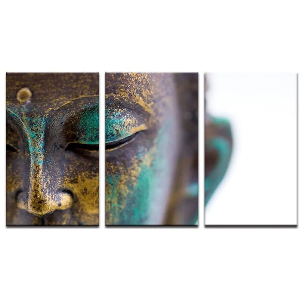 Quadro Decorativo 3 Peças Buda Budismo Religião Buddha Crença