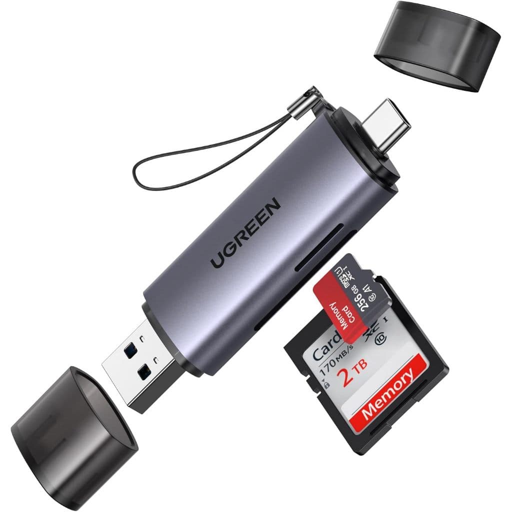 UGREEN Leitor de cartão memória SD e Micro ( 2 em 1 ) Tipo C / USB C - USB compatível iPhone 16 15 Galaxy S25 S24 iPad