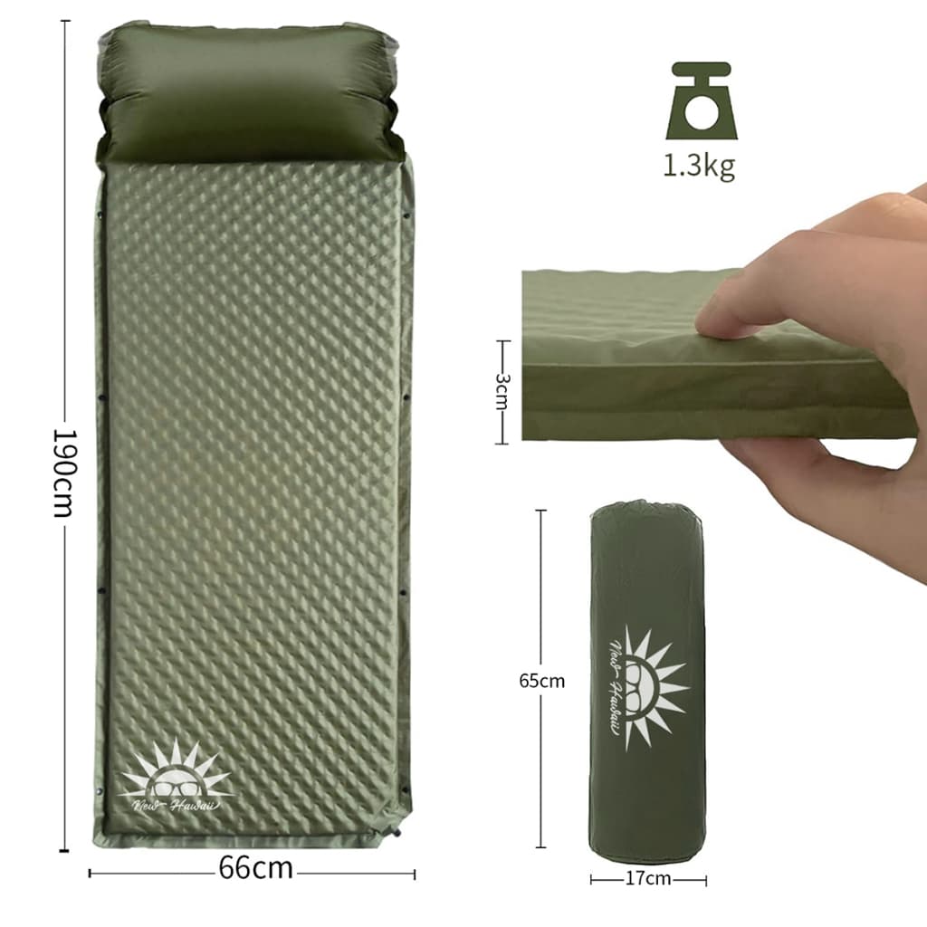 Colchão Inflável De Acampamento Com Travesseiro 190cm,recuperação automática New Hawaii