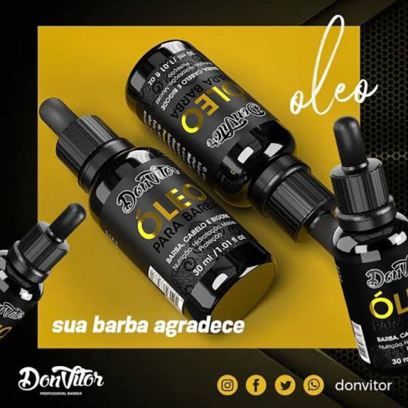 Òleo para Barba Don Vitor – Hidratação, Força e Estilo 💈 Barba bem cuidada, toque suave e visual de respeito