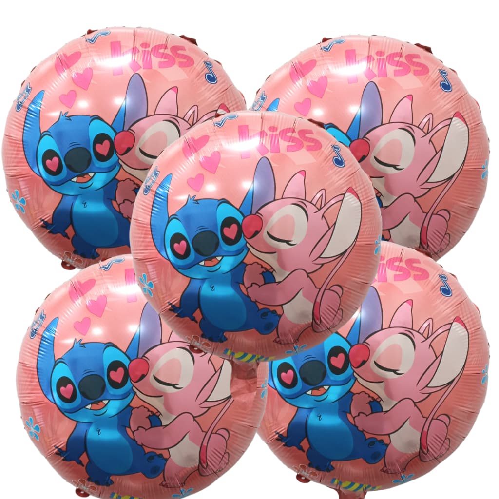 Kit Balão Lilo&Stitch e Angel Rosa Decorativo Aniversário