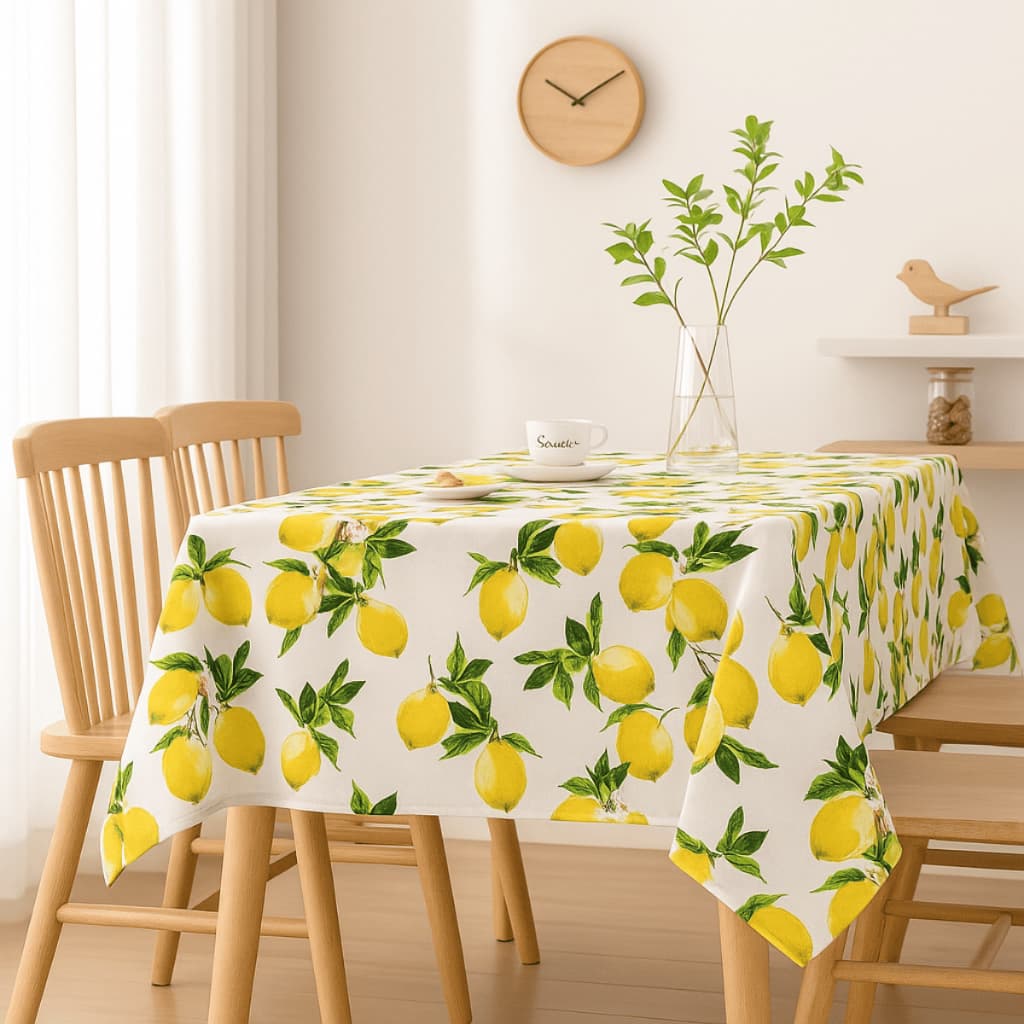 Toalha 6 Lugares Limao Oxford Forro De Mesa Para Cozinha Mesa Antialérgica