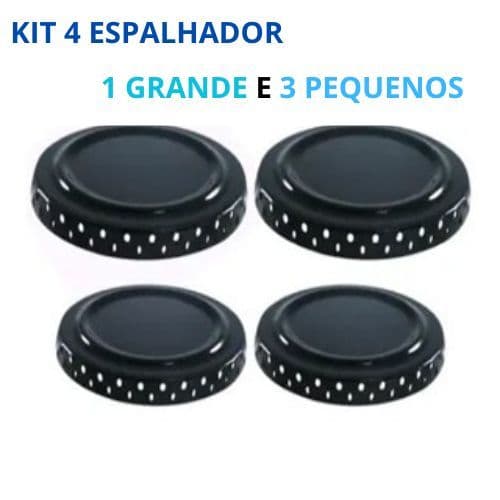 Kit 4 Espalhadores 1 GRANDES  3 PEUQENAS Boca Chama Tampinha Queimador Fogão Atlas/Itatiaia/Coliseum/Ágata/Grécia