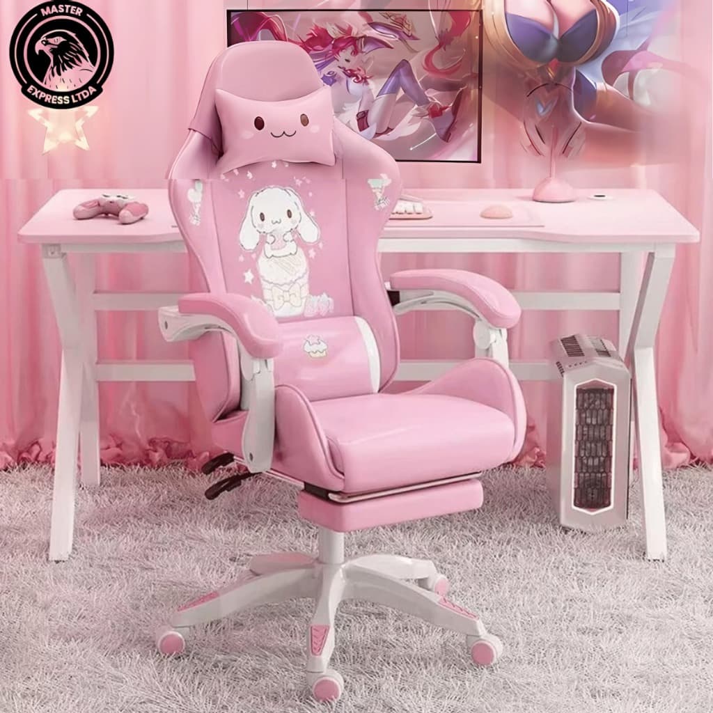 Cadeira Gamer Giratória Zyft1502 com Encosto Alto Reclinável e Estofamento em PU