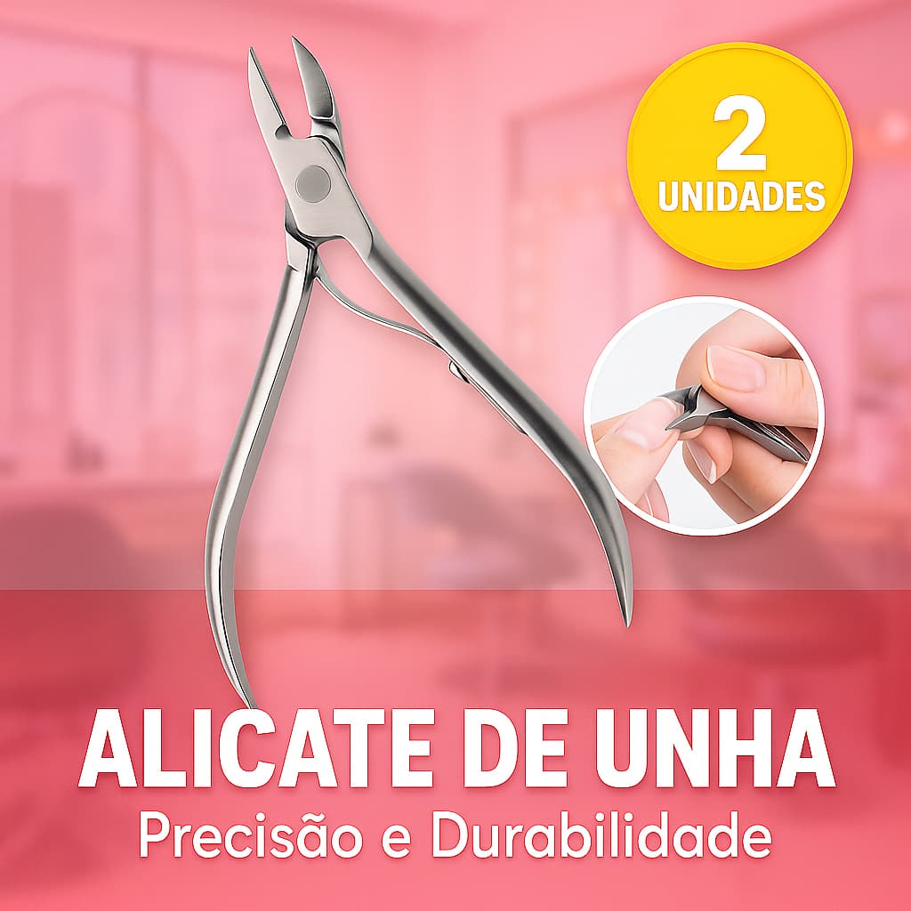 1 ou 2 Alicates de Unha Cortador de Cuticulas Aço Profissional manicure