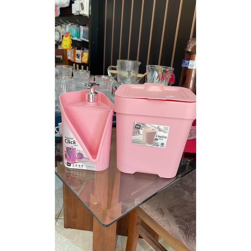 kit dispenser + lixeira de pia