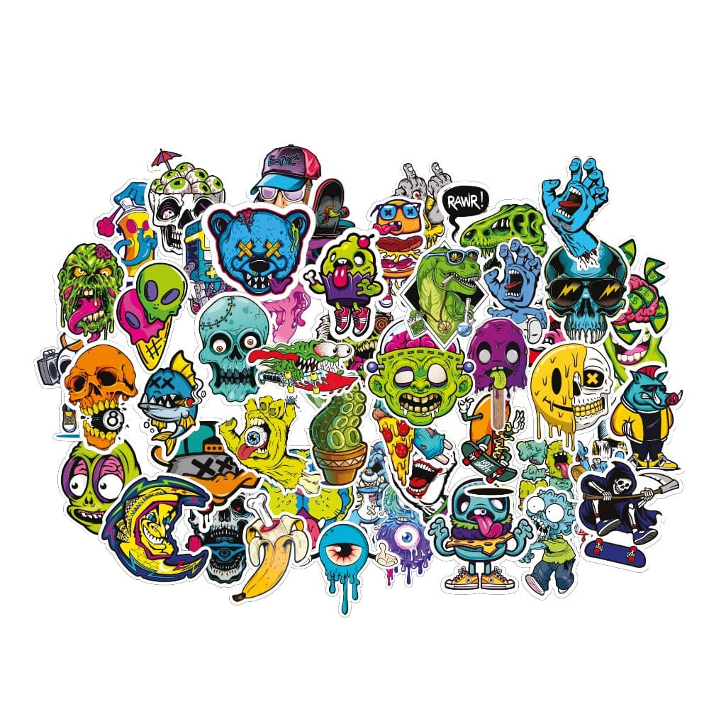 30x adesivos Zumbis Terror Zombie Skate Stickers