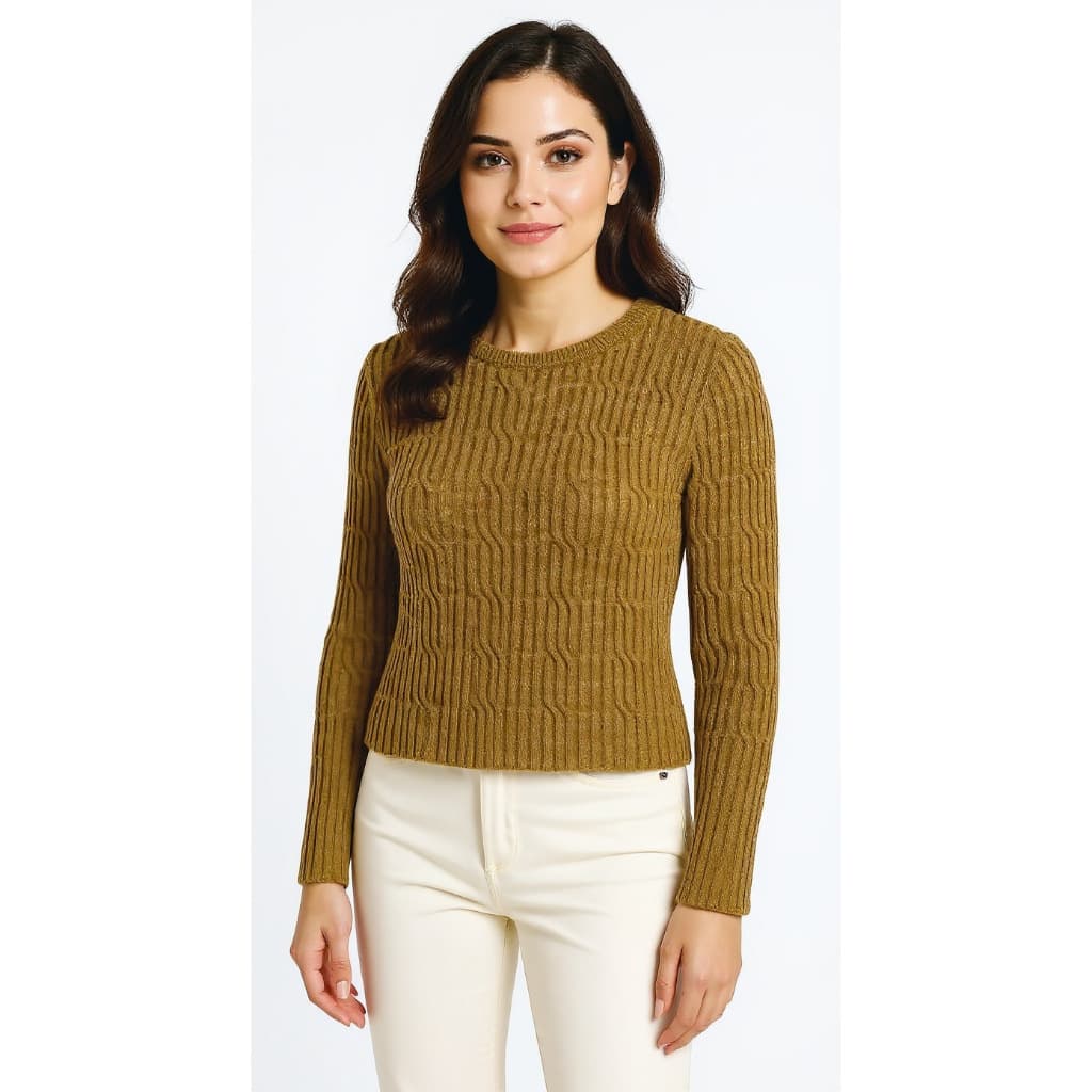 Blusa Suéter de Lã em Tricô Fio Buclê Inverno
