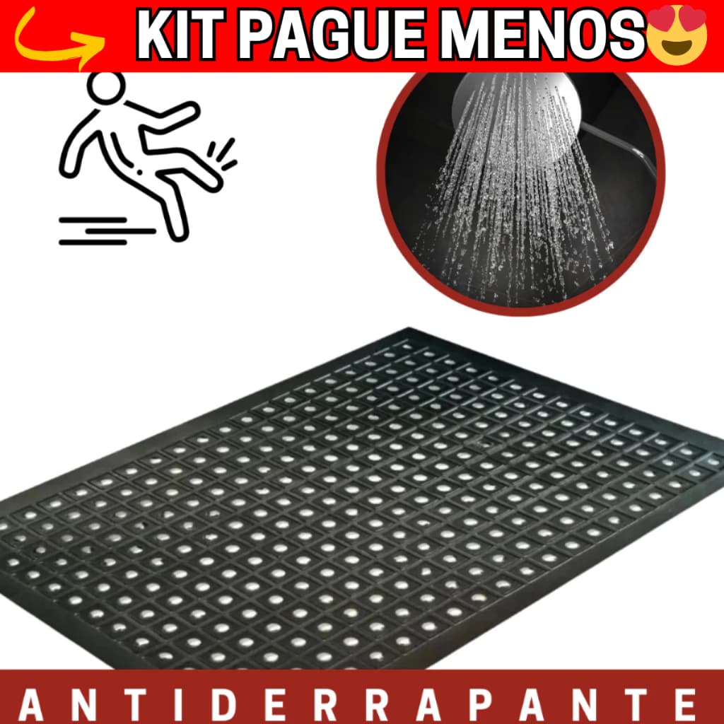Tapete Borracha 100% Anti-derrapante Box Banheiro Chuveiro Tapete Banheiro Antiderrapante