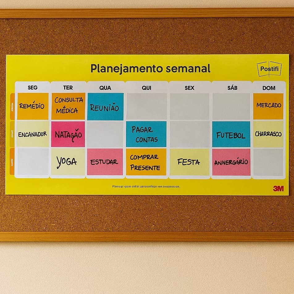 Calendário Semanal Post-It® 3M c/ 2 blocos