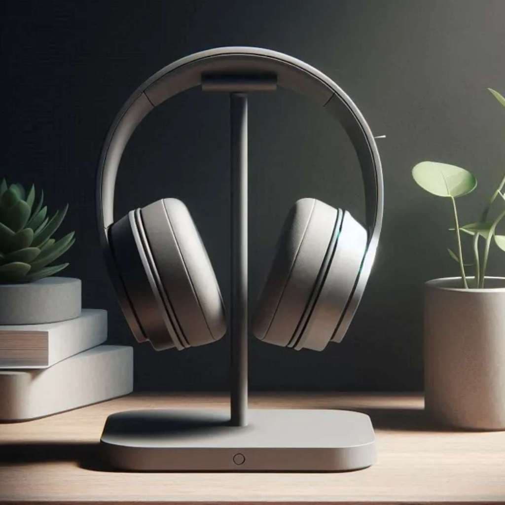 Suporte moderno minimalista para fone de ouvido, Headphone e Headset.