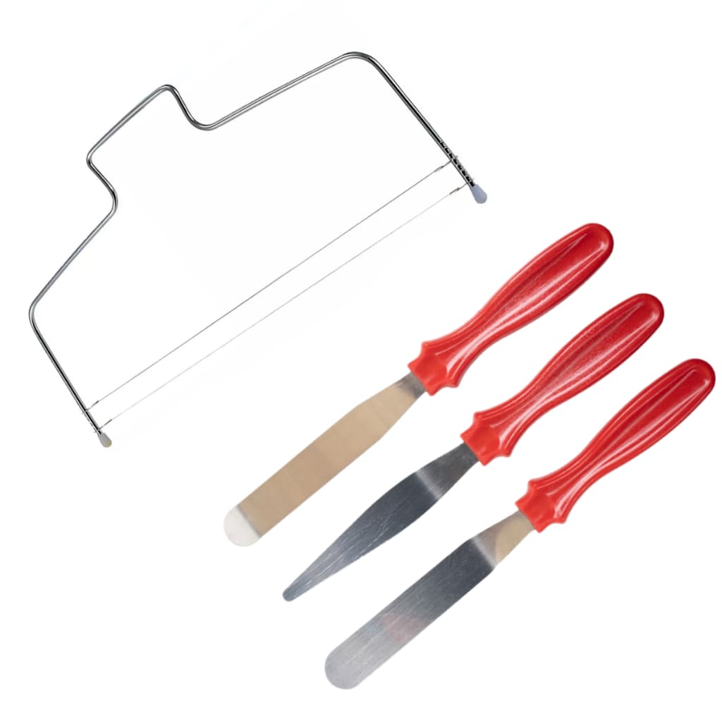 Kit Nivelador Cortador Fatiador Espátulas Confeiteiro Bolos Ajustável Confeitaria Nivela Decorativa