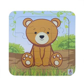 Quebra Cabeça Infantil Educativo Madeira Urso 9 peças