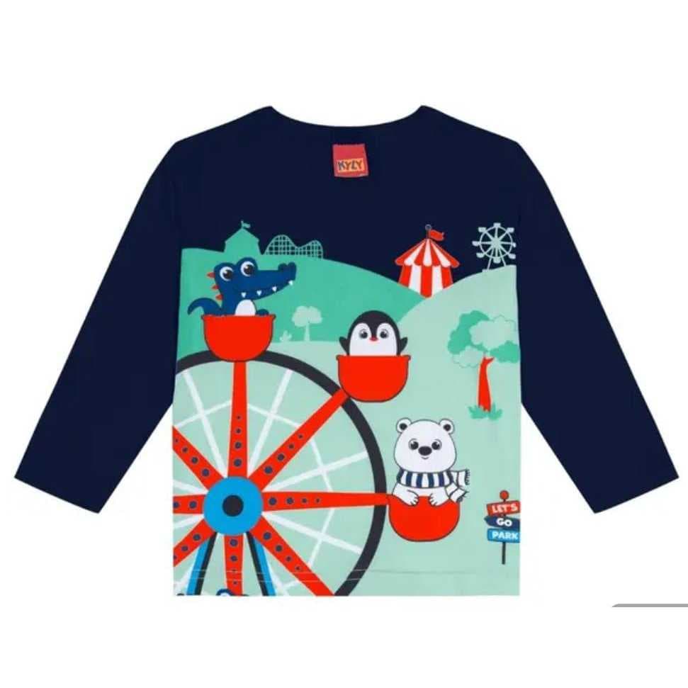 Camiseta Infantil Menino Em M/Malha 100% Algodao Roda Gigante