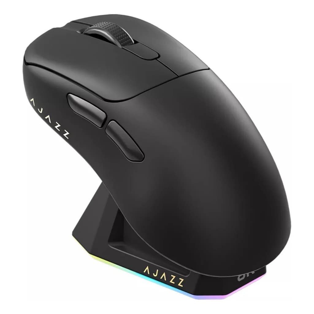 Mouse AJAZZ AJ179P PAW3395 Com Base De Carregamento RGB 26kDPI