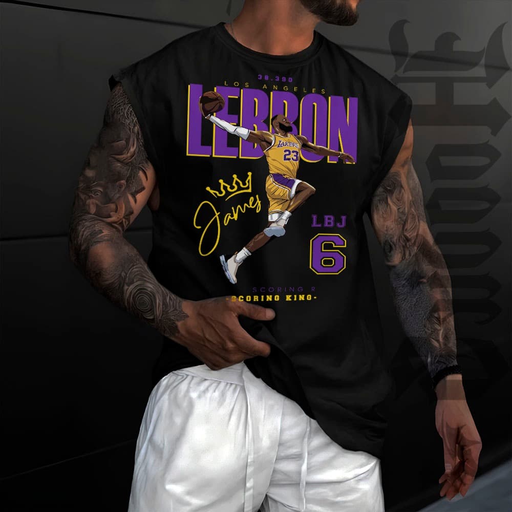 Camiseta regata machao oversized masculino Jogador Lebron basquete nb James vintage treino Los Angeles Lakers Longline