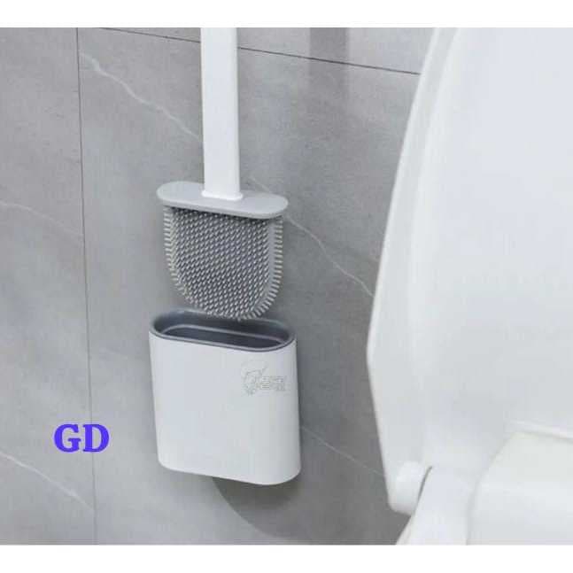 Escova Sanitária de Silicone com Suporte | Base Fixa e Drenagem Rápida