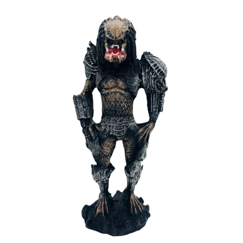 Boneco Predador Sem Máscara Colecionável Filme Terror Estatueta de Resina