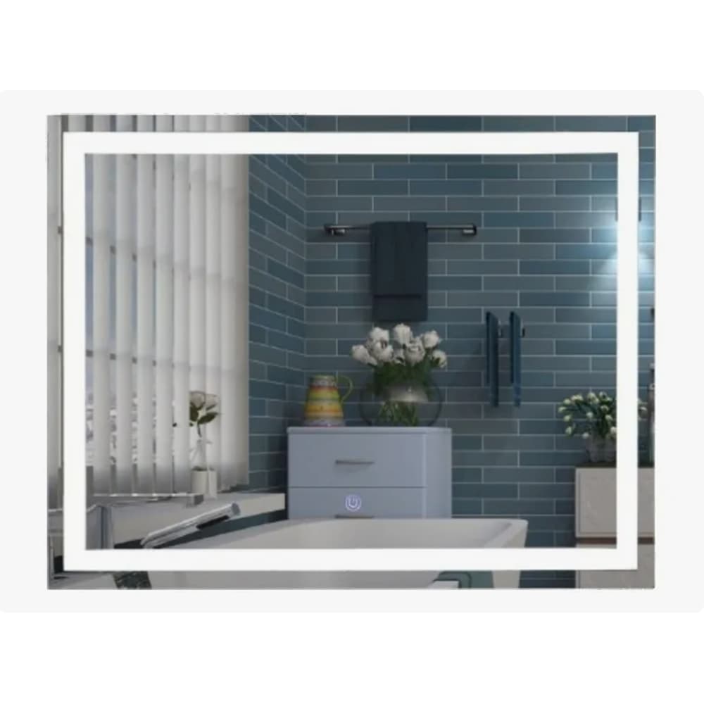 Espelho 80x110 Jateado Led Touch Frontal