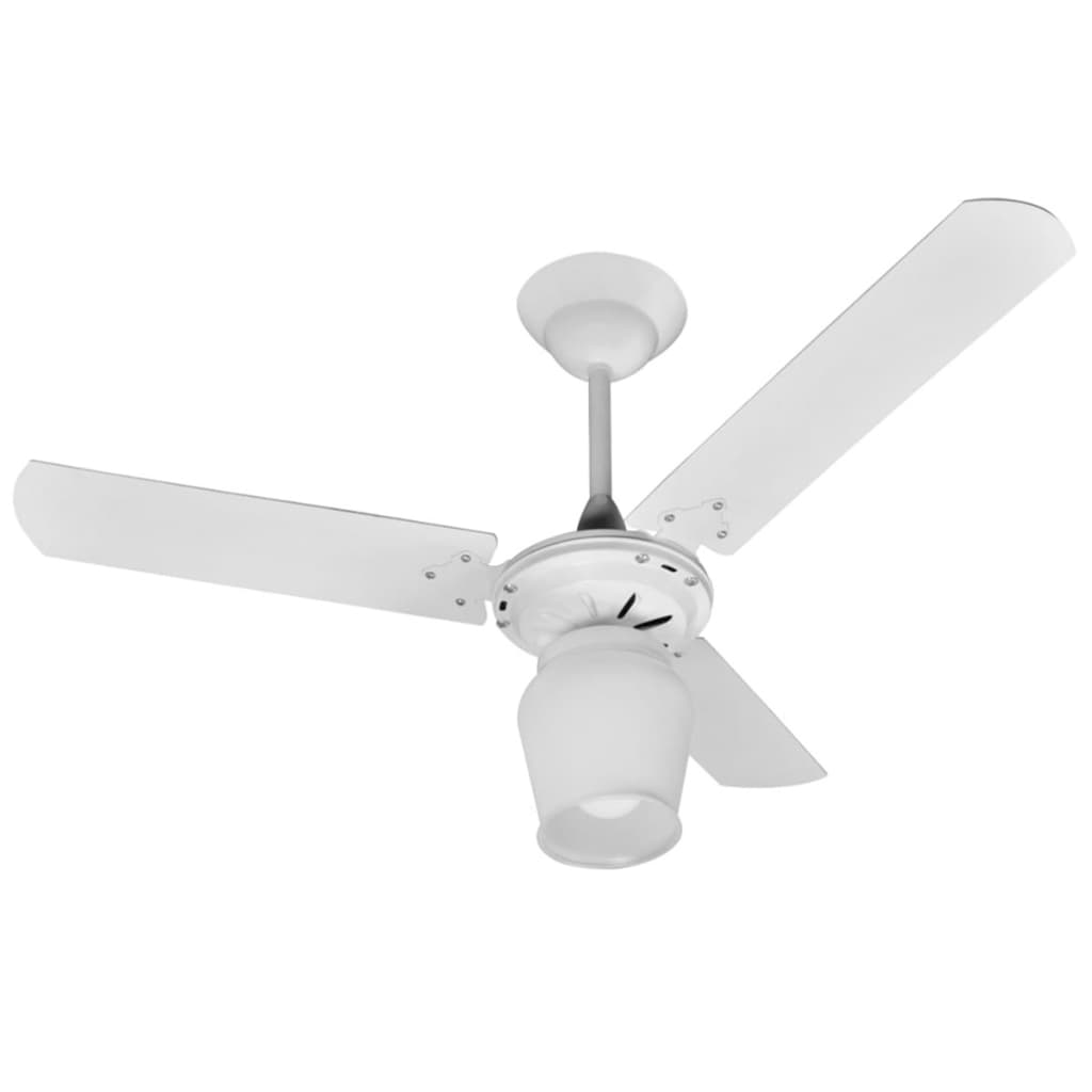 Kit 3 ventilador de teto Eficivent economico 127v ou 220v Eco com 3 Pás preto ou branco globo aberto