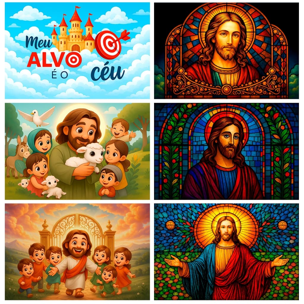 Painel de Festa Em Tecido Religioso Meu Alvo É O Céu 1,5 x 2,2 Mt