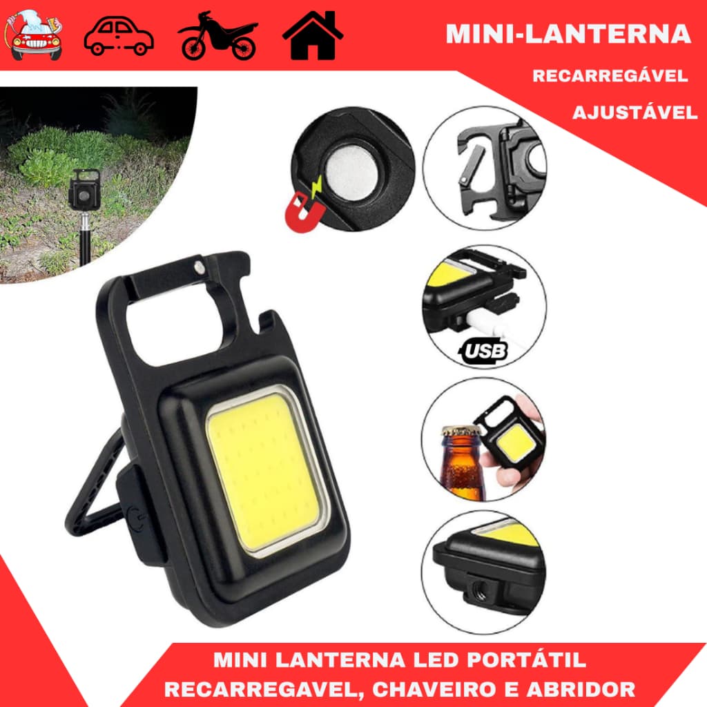 Mini Lanterna led Portátil/USB Recarregável Iuminação ajustavél Lanternas De Chaveiro E Abridor